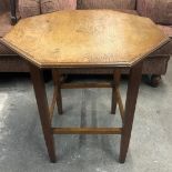 A George V oak octagonal occasional table, 56 cm x 58 cm high