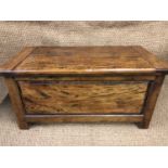 A contemporary hardwood bedding box / toy chest, 100 cm x 50 cm x 50 cm