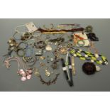 A quantity of modern costume jewellery and watches, the latter including ladies' Rotary and Accurist