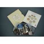 A quantity of GB and world coins, 18th Century and later, including a 1986 UK BU coin set