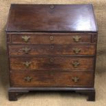 A George III oak fall-front bureau, 96 cm x 50 cm x 110 cm