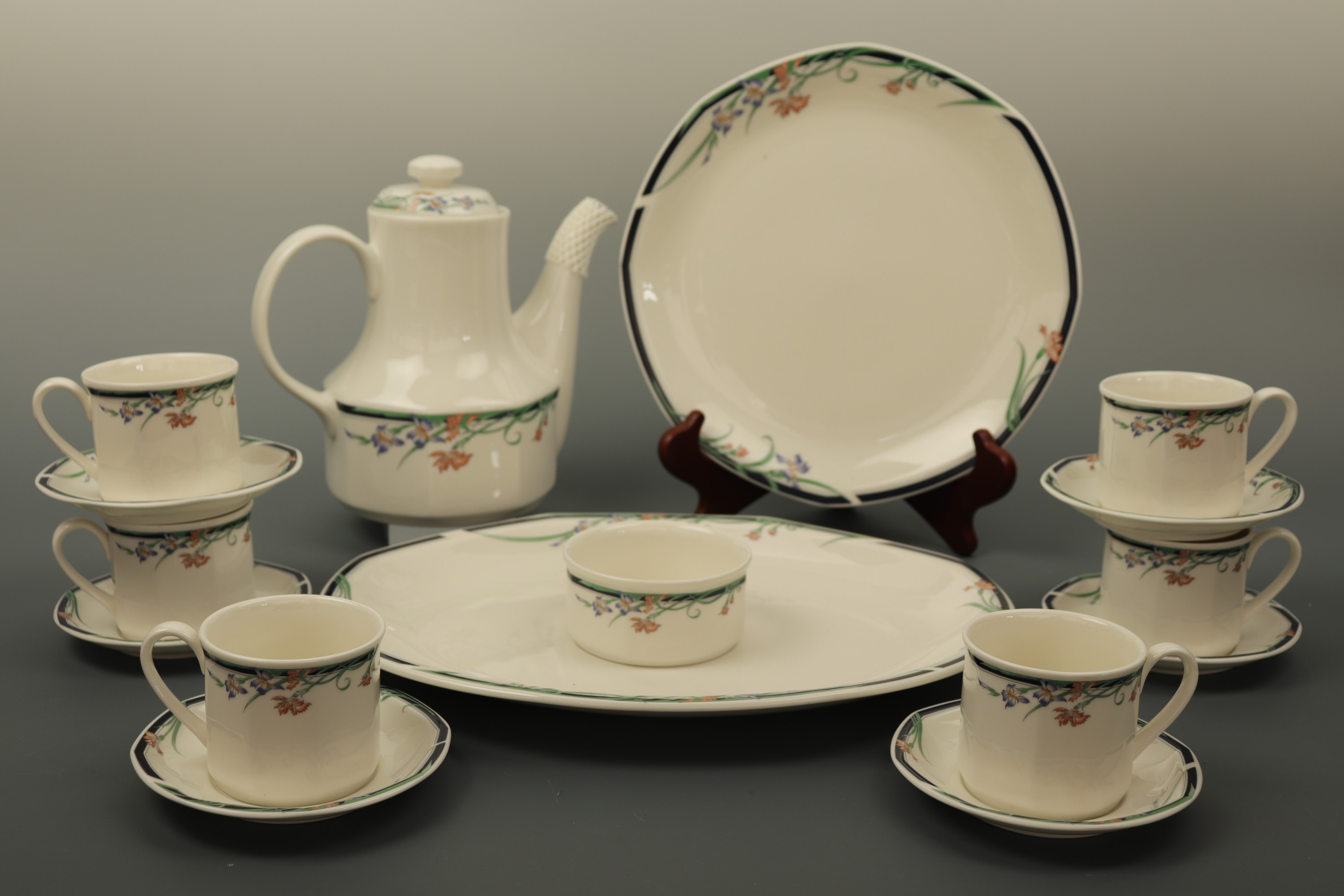 A Royal Doulton "Juno" coffee / dinner service, including coffee jug, cream jug and sugar bowl, - Image 2 of 2