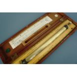 A marine navigator's rolling ruler by Harling of Moorgate, London, cased, circa 1940s, case 40 cm