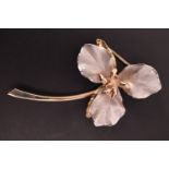 A two-colour 9 ct gold floral brooch, circa 1970s, 5.5 cm, 5.7 g