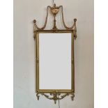 A reproduction Adam style gilt framed wall mirror, 52 x 118 cm high