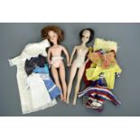 Two 1960s fashion dolls together with a small quantity of associated clothing