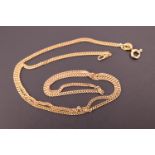 A 9ct gold flat curb-link neck chain, 3.8 g
