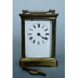 An early 20th century French carriage clock, a/f