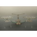 Victorian and later pressed and other glass tazzas / cake stands