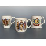 Three QEII June 2nd 1953 Coronation mugs