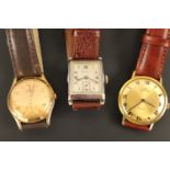A vintage Bentima "tank" style wristwatch, circa 1930s, (running), one other Bentima (a/f) and a