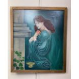 After Dante Gabriel Rossetti (1828-1882) "Proserpine", oil on board, in gilt frame, 78 x 67 cm (