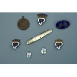 Sundry collectors' items including an Edwardian "God Speed Greenock" copper pendant