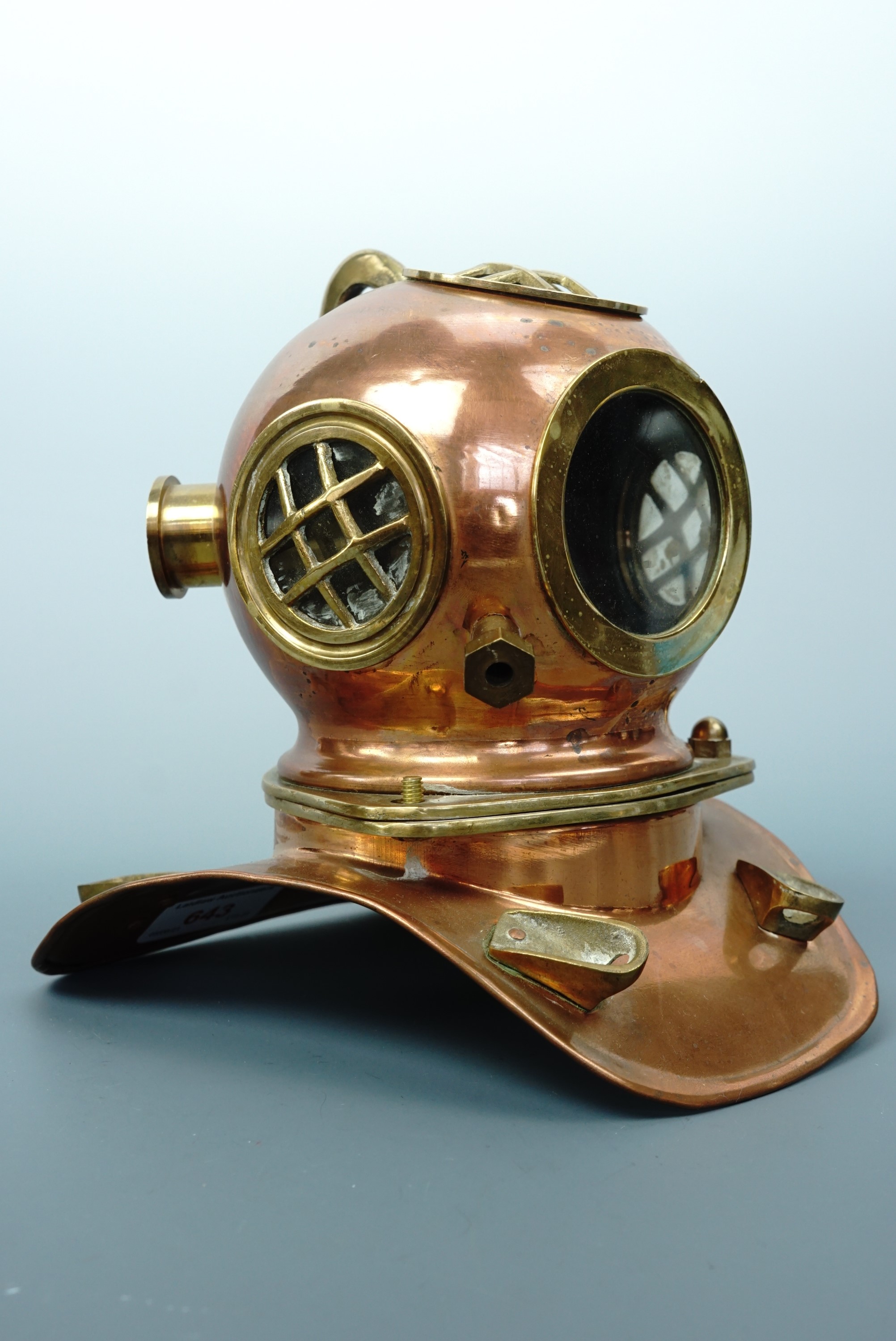 A miniature brass diver's helmet, 20 cm high - Image 2 of 2