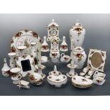 Royal Albert Old Country Rose clocks , photograph frames, candle sticks etc, (free of damage)