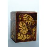 An early 20th Century penwork playing cards box and cards