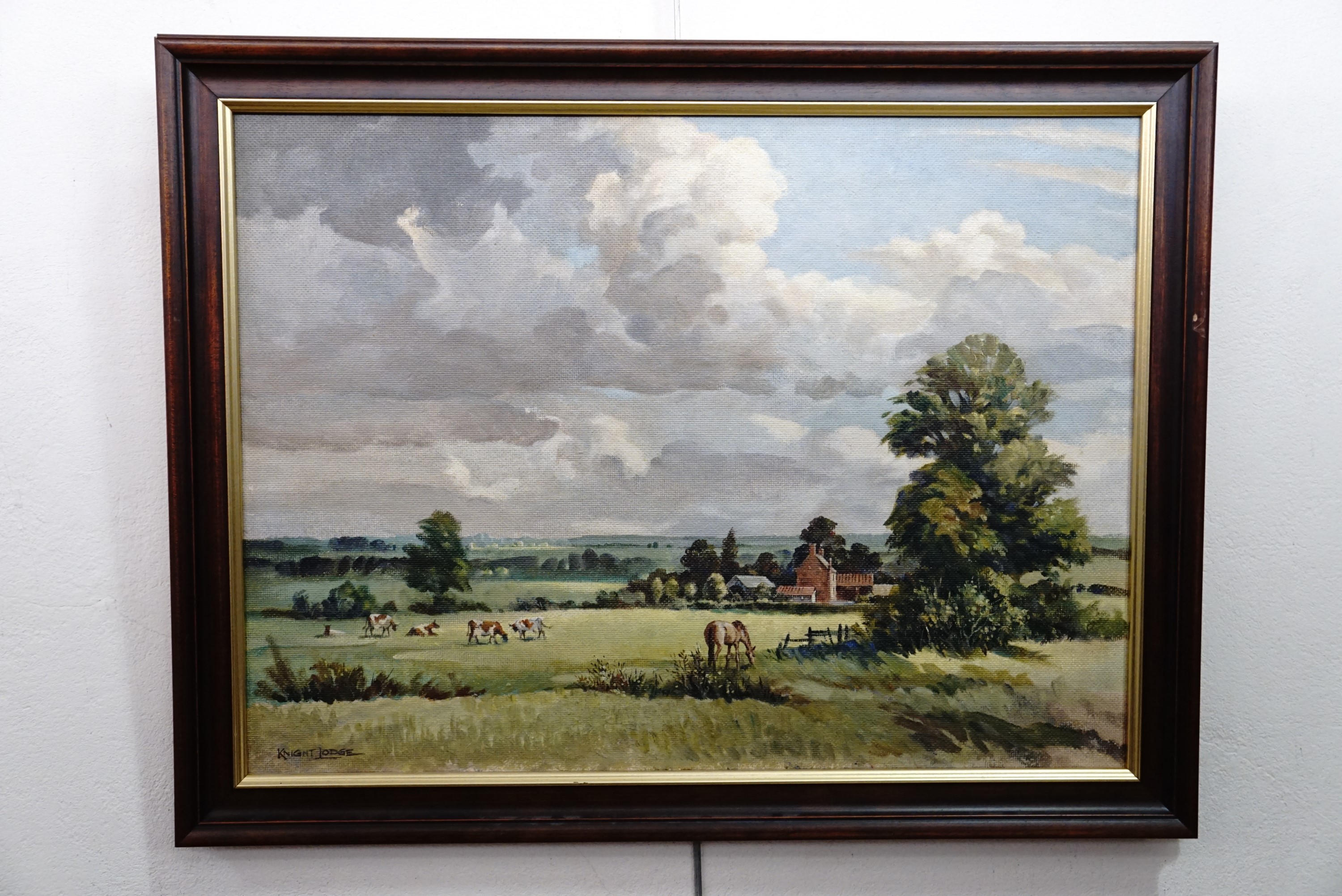W*** Knight Lodge (20th Century) "Norfolk Countryside", blustery Impressionistic depiction of a