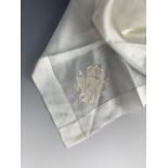 An Edward VII silk handkerchief with embroidered royal cipher