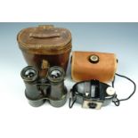 A set of late 19th / early 20th Century binoculars together with a 1950s Kodak Brownie 127 camera