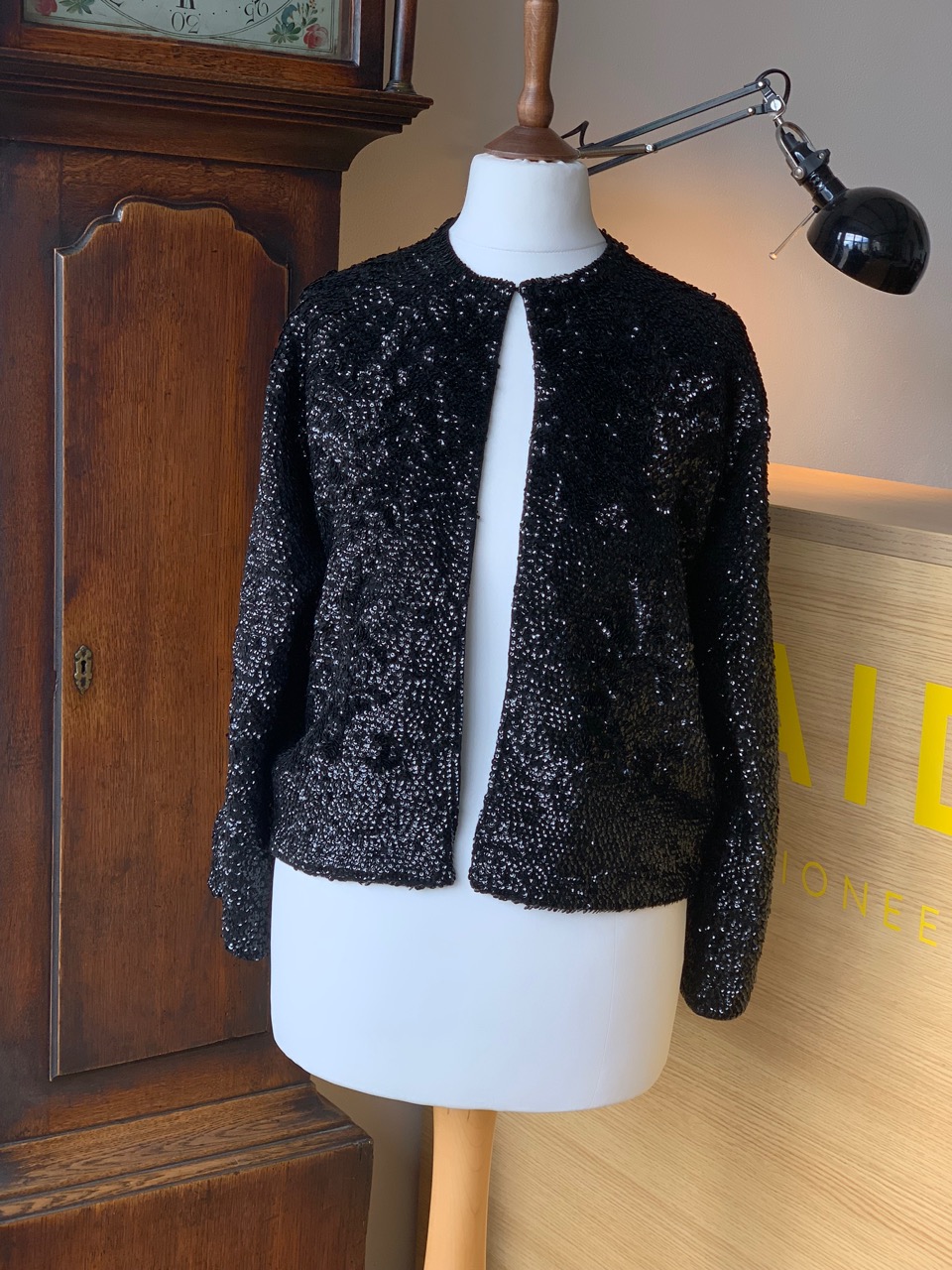 A late 1950s Arts Knitting of Hong Kong "Lovely" brand knitted sequin jacket, incorporating a subtle - Image 4 of 5