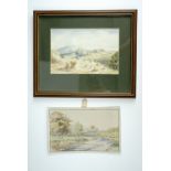 L*** E*** Grundy (20th Century) Two landscape views, one depicting haystacks, dated 1944, framed
