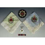Three Second World War Royal Engineers embroidered handkerchiefs together with a sweetheart