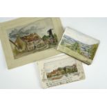 An early 20th Century sketch book containing named watercolour views predominantly of Northumbria