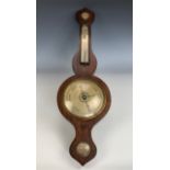 An early 19th Century rosewood "onion top" banjo barometer