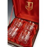 Edinburgh crystal cased set of four whiskey glasses