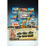A boxed Matchbox Strike Force G-11 military vehicle gift set, together with further die-cast toy