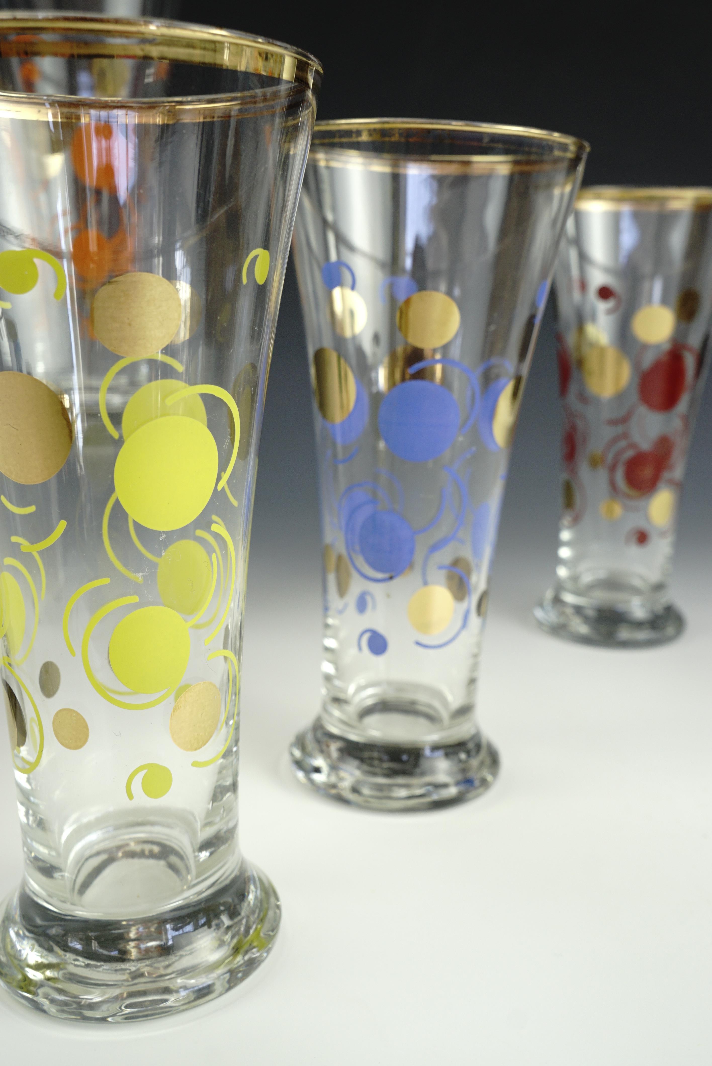 A set of six 1960's kitsch drinking glasses. - Image 2 of 2