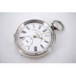 A Victorian white-metal cased pocket watch by T. Fattorini with "Westminster Non-Magnetic Lever"
