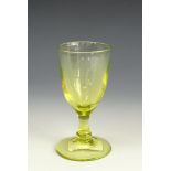 A Victorian Uranium yellow wine glass