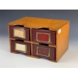 Moore's loose leaf office stationary binders in blonde oak case, circa 1930s, 34 cm x 23 cm x 20 cm