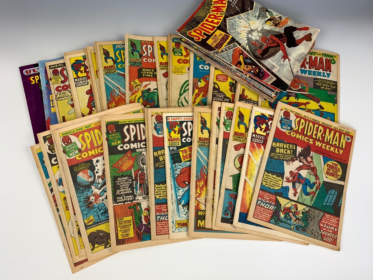 A large quantity of 1970s - 1980s Marvel Spider Man comics