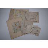 A group of Edwardian school exercise pen-and-ink hand drawn world maps, largest 21 cm x 27 cm