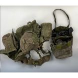 A set of British Army 1958 pattern webbing equipment, gas mask etc