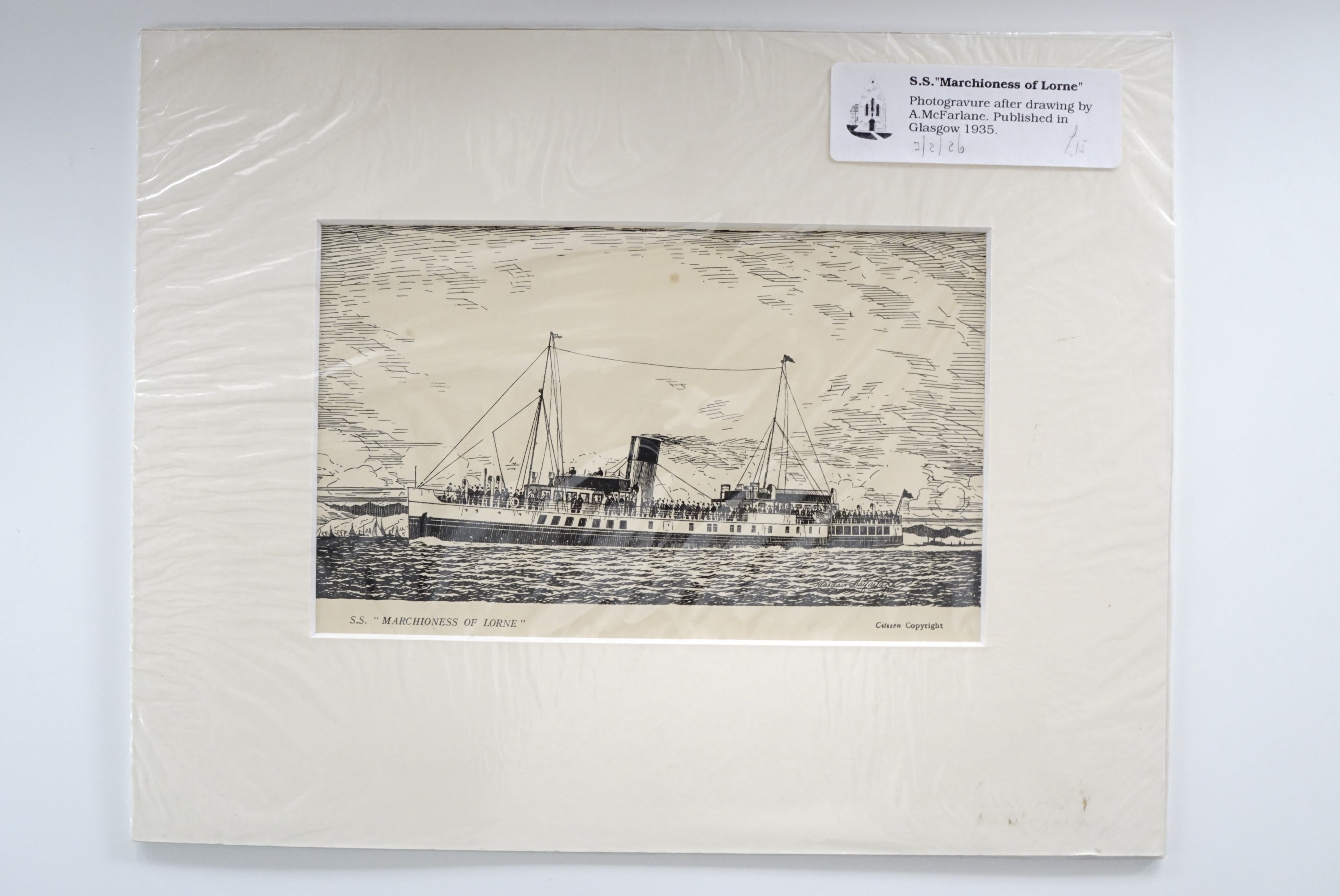 After A McFarlane (20th Century) A series of seven photogravure prints depicting cruise ships, - Image 5 of 7