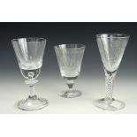 Two royal commemorative cut glass goblets, one by David Williams celebrating the investiture of
