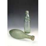 A Swindley and Co Codd's patent mineral water bottle together with a Hamilton torpedo