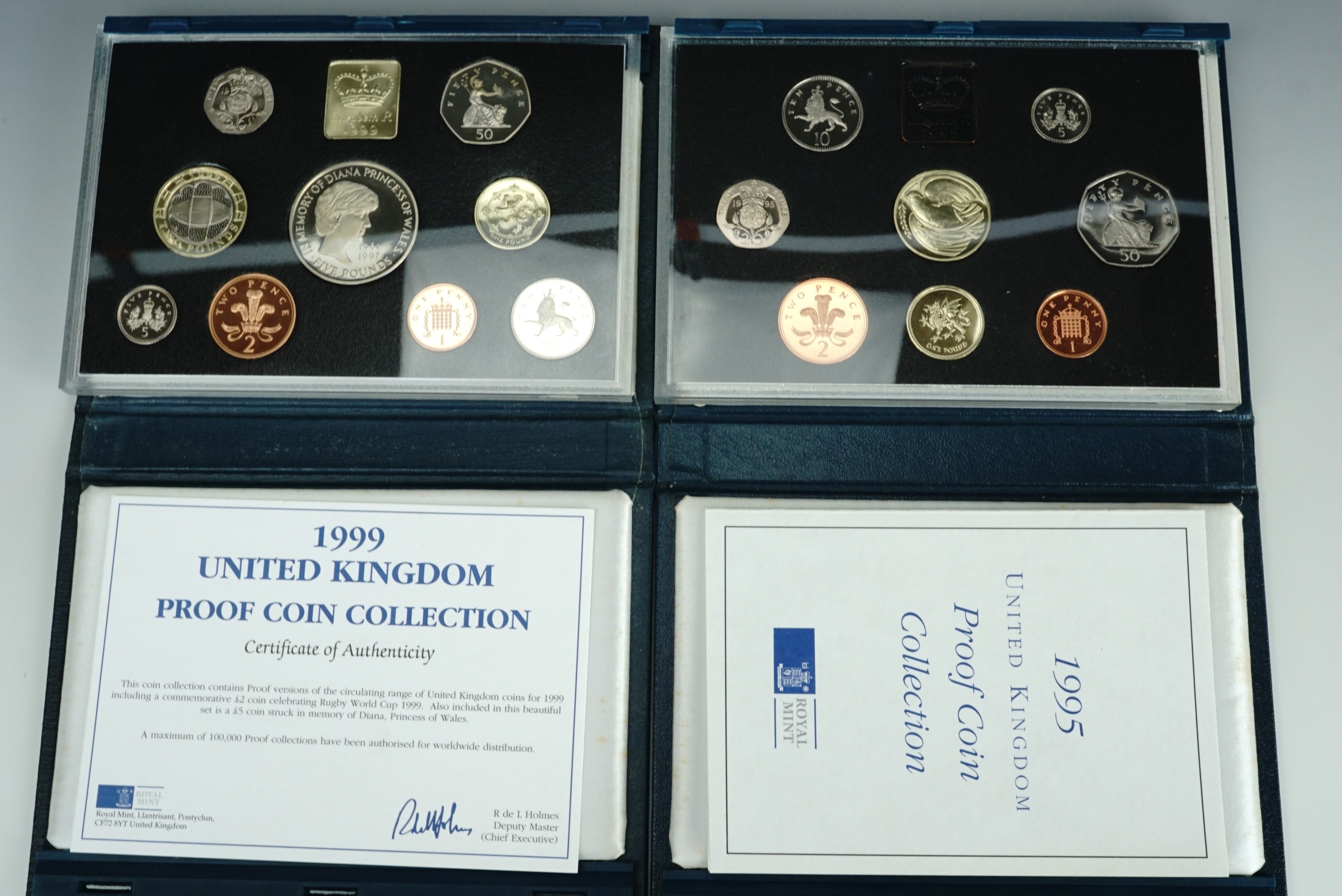 Four Royal Mint United Kingdom Proof Coin Collections, for the years 1998, 1997, 1995 and 1999, with - Image 3 of 3