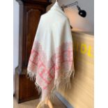 A Victorian printed cotton shawl