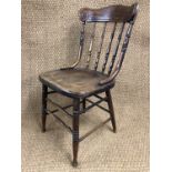 A Victorian oak bent-wood and spindle-backed kitchen chair