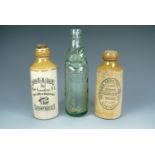 Vintage glass bottles including a Turner of Carlisle Codd's patent, and a Robert Carruthers of