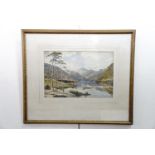 A D Bell (Wilfred Knox RBA 1884-1966) "Derwentwater", watercolour and bodycolour, in pen-lined