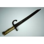 A French Model 1866 bayonet, (reduced)