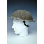 A Second World War British Army steel helmet