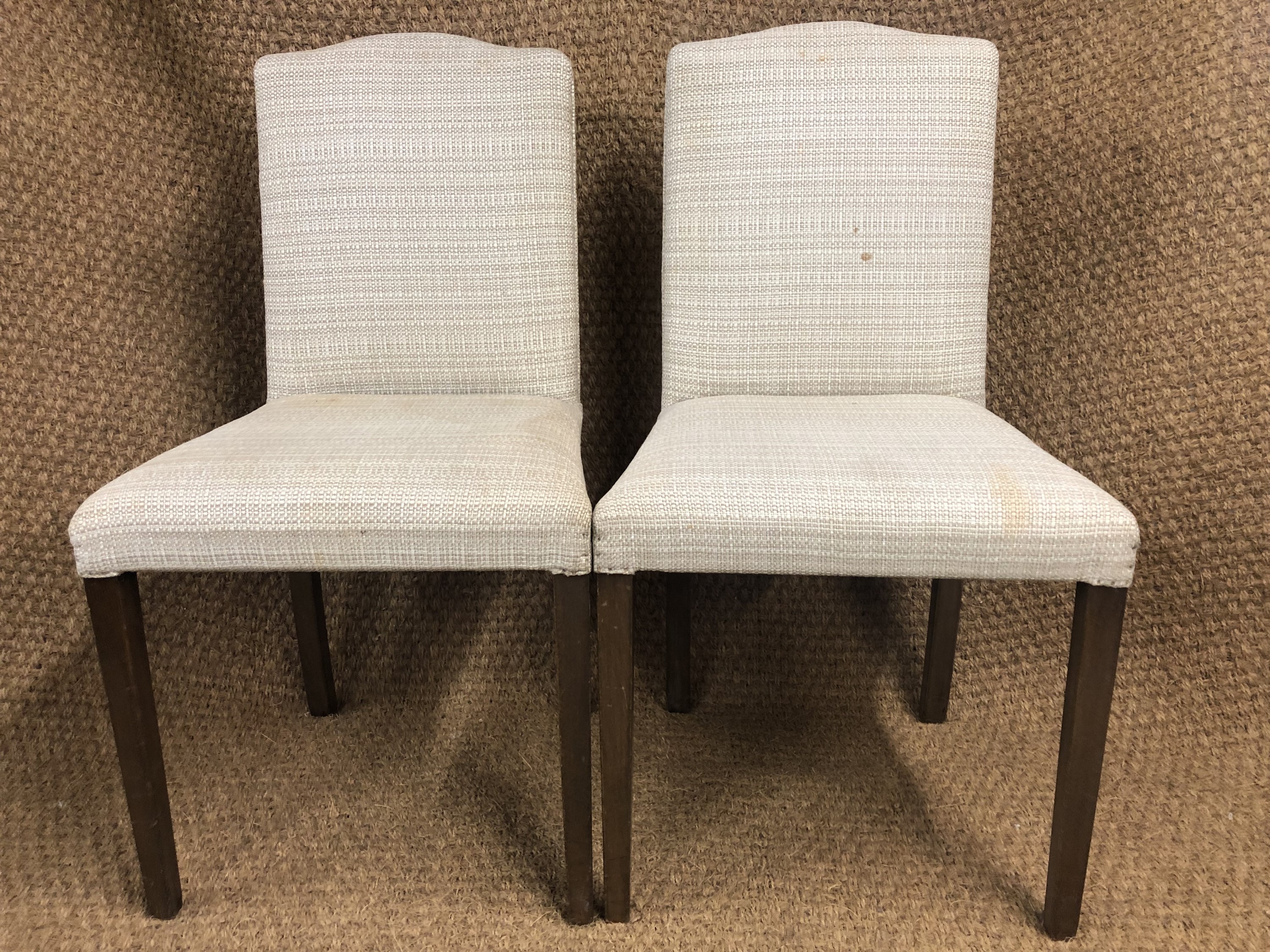 Four George V - VI upholstered oak standard chairs - Image 2 of 2