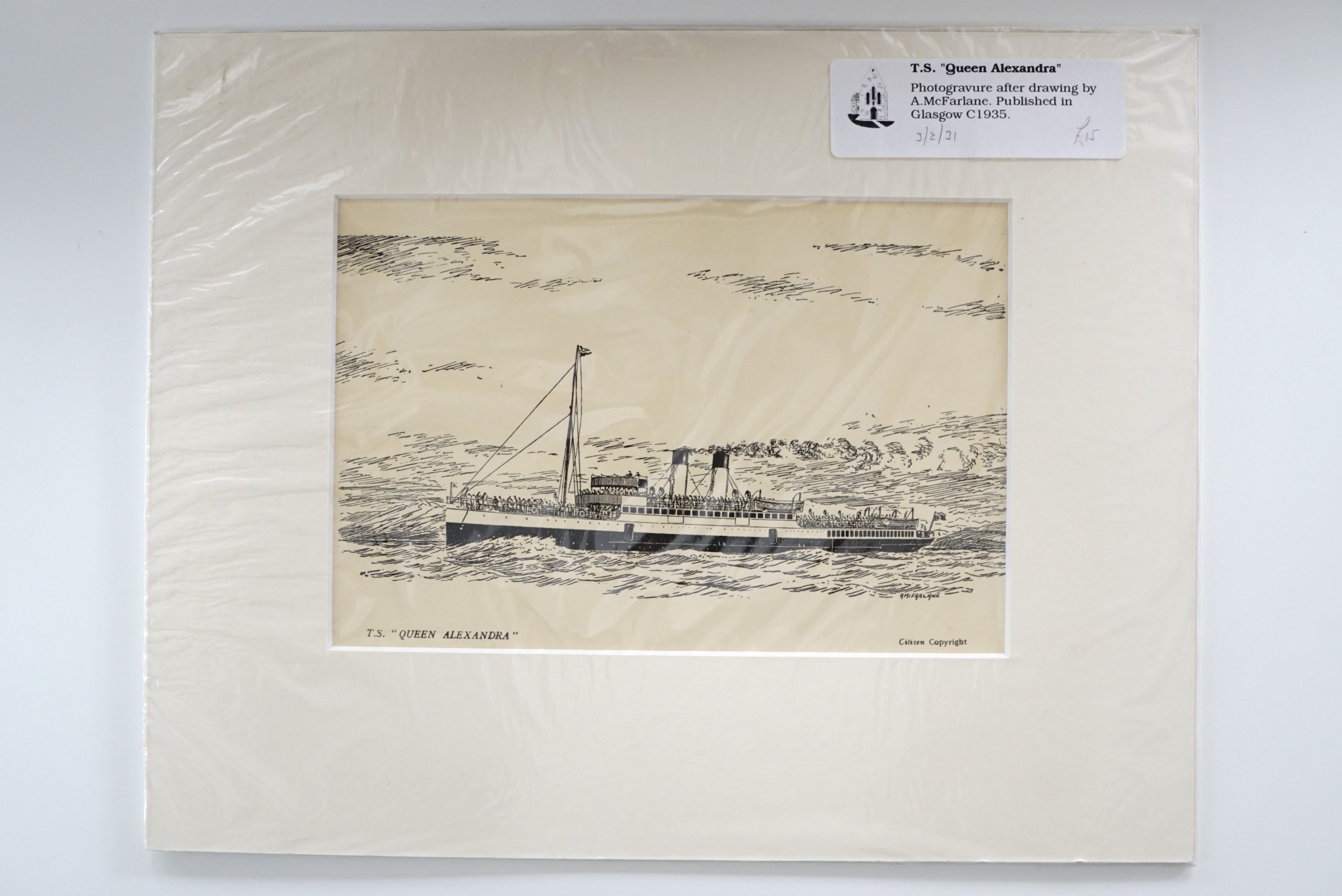 After A McFarlane (20th Century) A series of seven photogravure prints depicting cruise ships, - Image 4 of 7