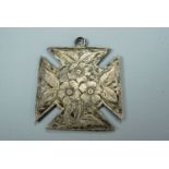 A Victorian silver Maltese cross watch chain fob medallion